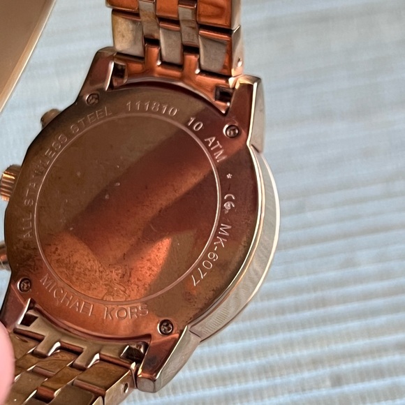 Michael Kors Pink and Gold Chronograph Watch - Picture 11 of 13